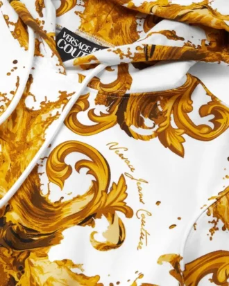 Crop-hoodie i bomuldsjersey med print