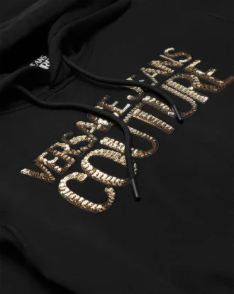 Crop-hoodie med krystal-logo