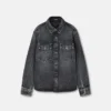 Denim-overskjorte med printet foulard
