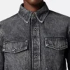 Denim-overskjorte med printet foulard