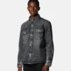 Denim-overskjorte med printet foulard