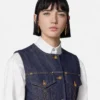 Denim-vest med tætsiddende pasform