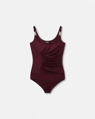Drapede bodysuit i viskose-jersey