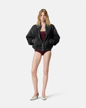 Drapede bodysuit i viskose-jersey