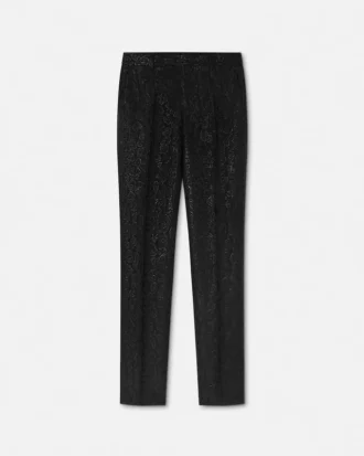 Formelle bukser i leopardjacquard