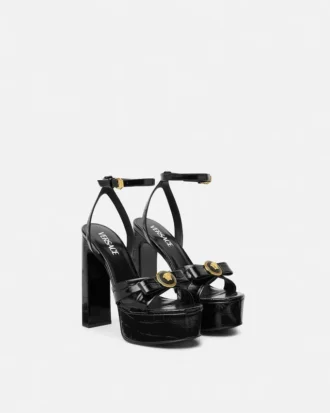 Gianni Ribbon Croc-Effect sandaler 140 mm