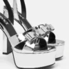 Gianni Ribbon Metallic sandaler 140 mm