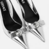 Gianni Ribbon Metallic Slingbacks 45 mm