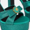 Gianni Ribbon-pyntede satinsandaler 140 mm