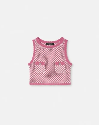 Hæklet boxy strikbluse
