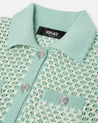 Hæklet strikket polo-maxi-kjole
