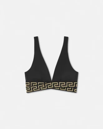 Jacquard-bikinitop med trekantede skulderstropper