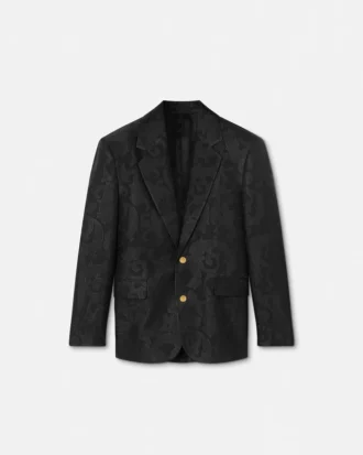 Jacquard-blazer i uldblanding