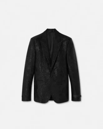 Jacquard-blazer i uldblanding