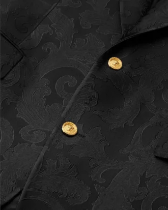 Jacquard-blazer i uldblanding