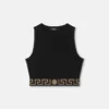 Jacquard-bomuldsjersey-crop-top