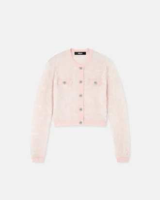 Jacquard mohairstrikket cardigan