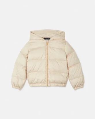 Jacquard-nylon-forstoppet pufferjakke til børn