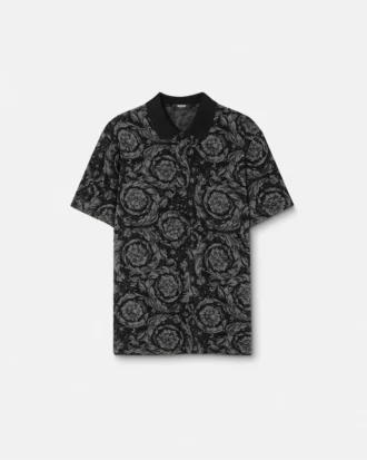 Jacquard-pikétrøje i bomuld