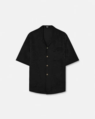 Jacquard-skjorte i bomulds-poplin