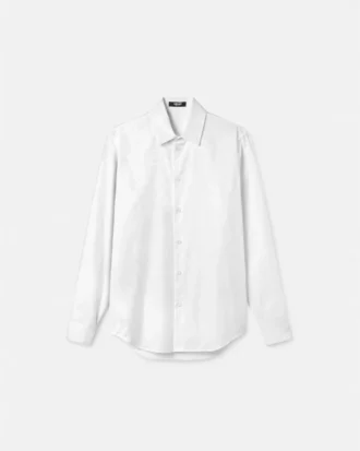 Jacquard-skjorte i bomulds-poplin