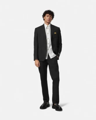 Jacquard-skjorte i bomulds-poplin