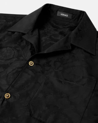 Jacquard-skjorte i bomulds-poplin