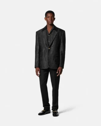 Jacquard-skjorte i bomulds-poplin