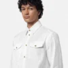 Jacquard-skjorte i bomulds-poplin