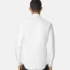 Jacquard-skjorte i bomulds-poplin