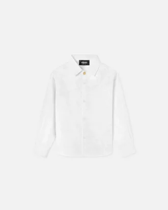 Jacquard-skjorte i bomulds-poplin til børn