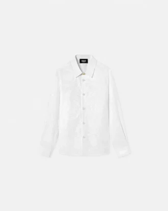 Jacquard-skjorte i bomulds-poplin til børn