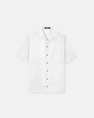 Jacquard-skjorte i silke-blanding