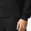 Jacquard-strikket sweater i silke og bomuld