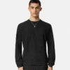 Jacquard-strikket sweater i silke og bomuld