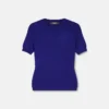 Jacquard-strikket T-shirt i stretchviskose