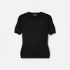 Jacquard-strikket T-shirt i stretchviskose