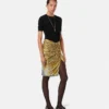 Jacquard-strikket T-shirt i stretchviskose