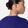 Jacquard-strikket T-shirt i stretchviskose