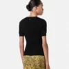 Jacquard-strikket T-shirt i stretchviskose