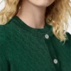 Jacquard-strikket viskose cardigan med tætsiddende pasform