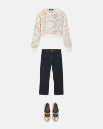 Jacquard-sweater i viskose-blanding til børn