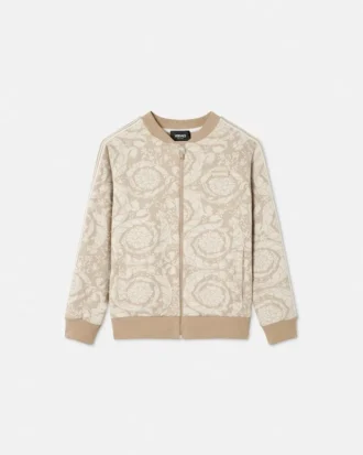 Jacquard-sweatshirt i bomuldsjersey med lynlås til børn