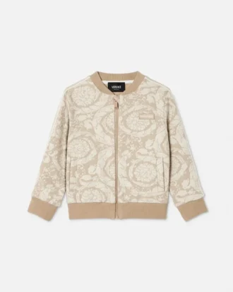 Jacquard-sweatshirt i bomuldsjersey med lynlås til børn