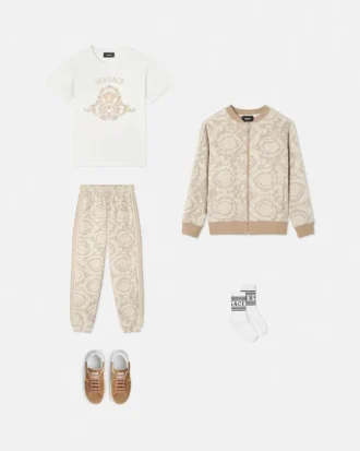 Jacquard-sweatshirt i bomuldsjersey med lynlås til børn
