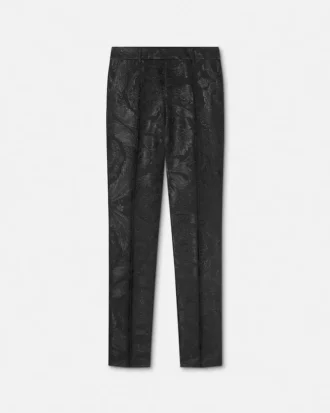 Jacquard uld-viskose slim formelle bukser