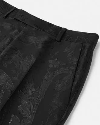 Jacquard uld-viskose slim formelle bukser