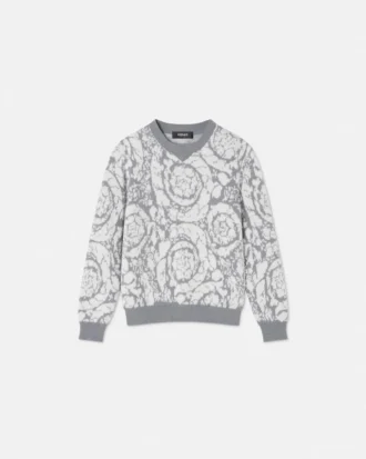 Jacquardstrikket sweater i bomuldsblanding til børn