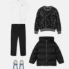 Jacquardstrikket sweater i bomuldsblanding til børn