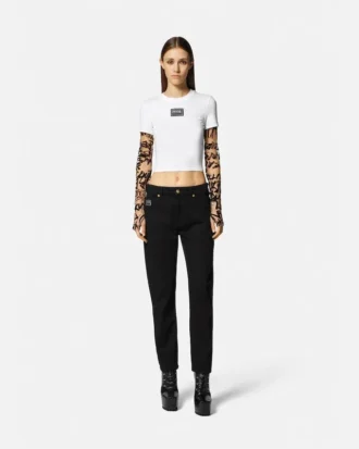 Jeans med broderet logo